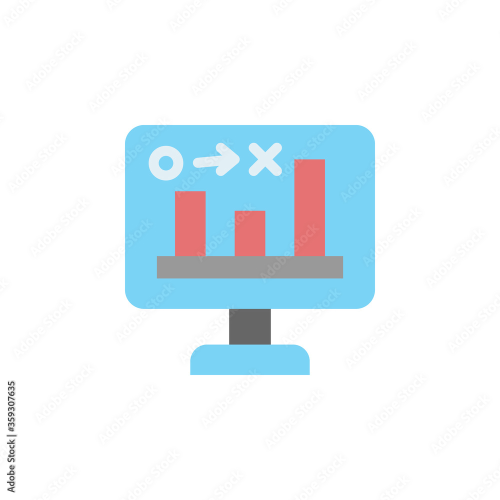 Poster stats, computer colored icon. simple colored element illustration. stats, computer concept symbol de