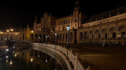 Seville´s main square at night