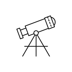 telescope, technology concept line icon. Simple element illustration. telescope, technology concept outline symbol design from space set. Can be used for web and mobile