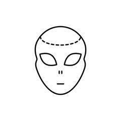 ufo, alien concept line icon. Simple element illustration. ufo, alien concept outline symbol design from space set. Can be used for web and mobile