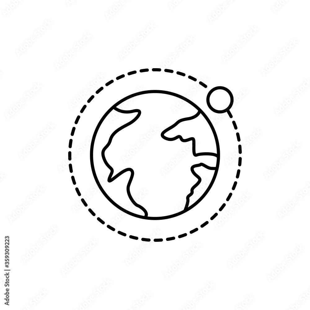 Poster planet, satellite concept line icon. simple element illustration. planet, satellite concept outline 