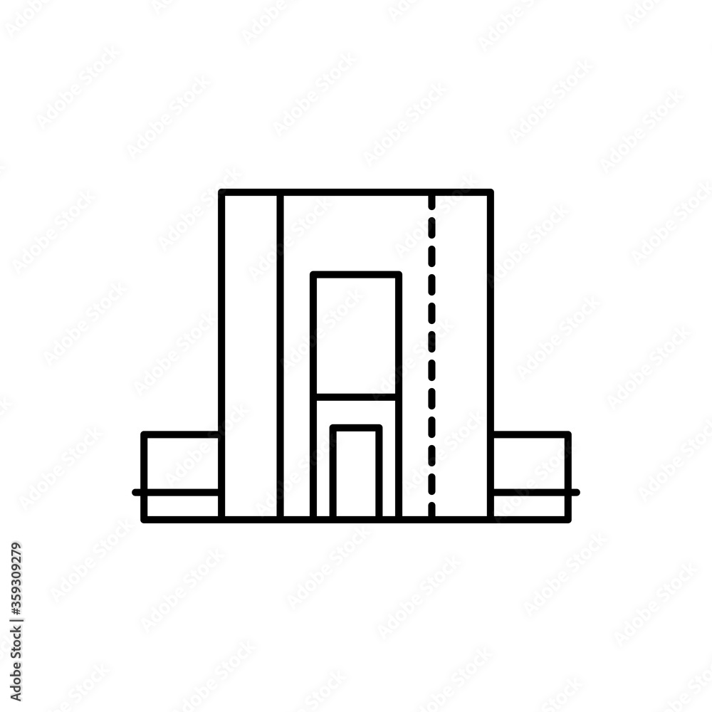 Poster building, technology concept line icon. simple element illustration. building, technology concept ou