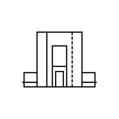 building, technology concept line icon. Simple element illustration. building, technology concept outline symbol design from space set. Can be used for web and mobile