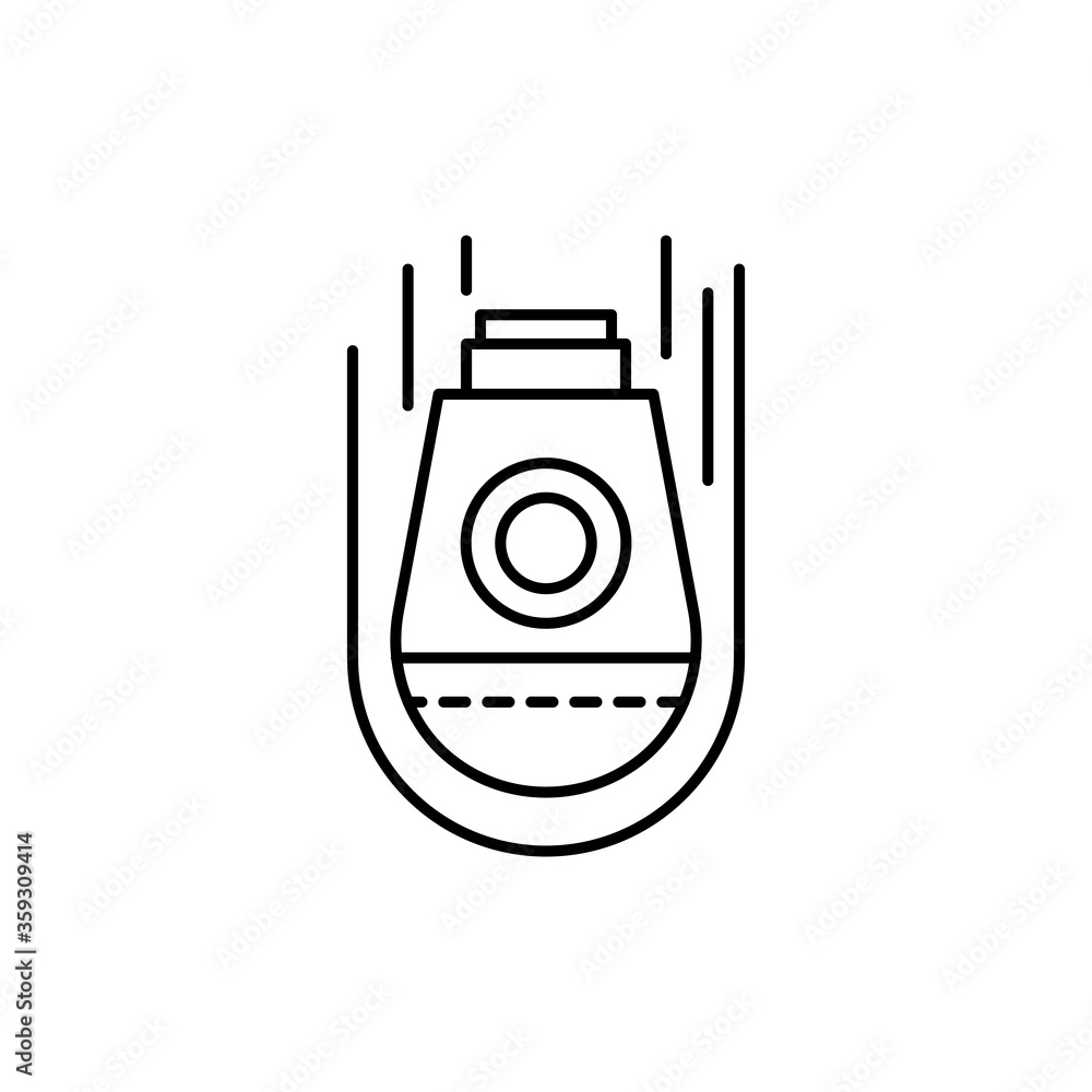Aufkleber rocket, technology concept line icon. simple element illustration. rocket, technology concept outlin