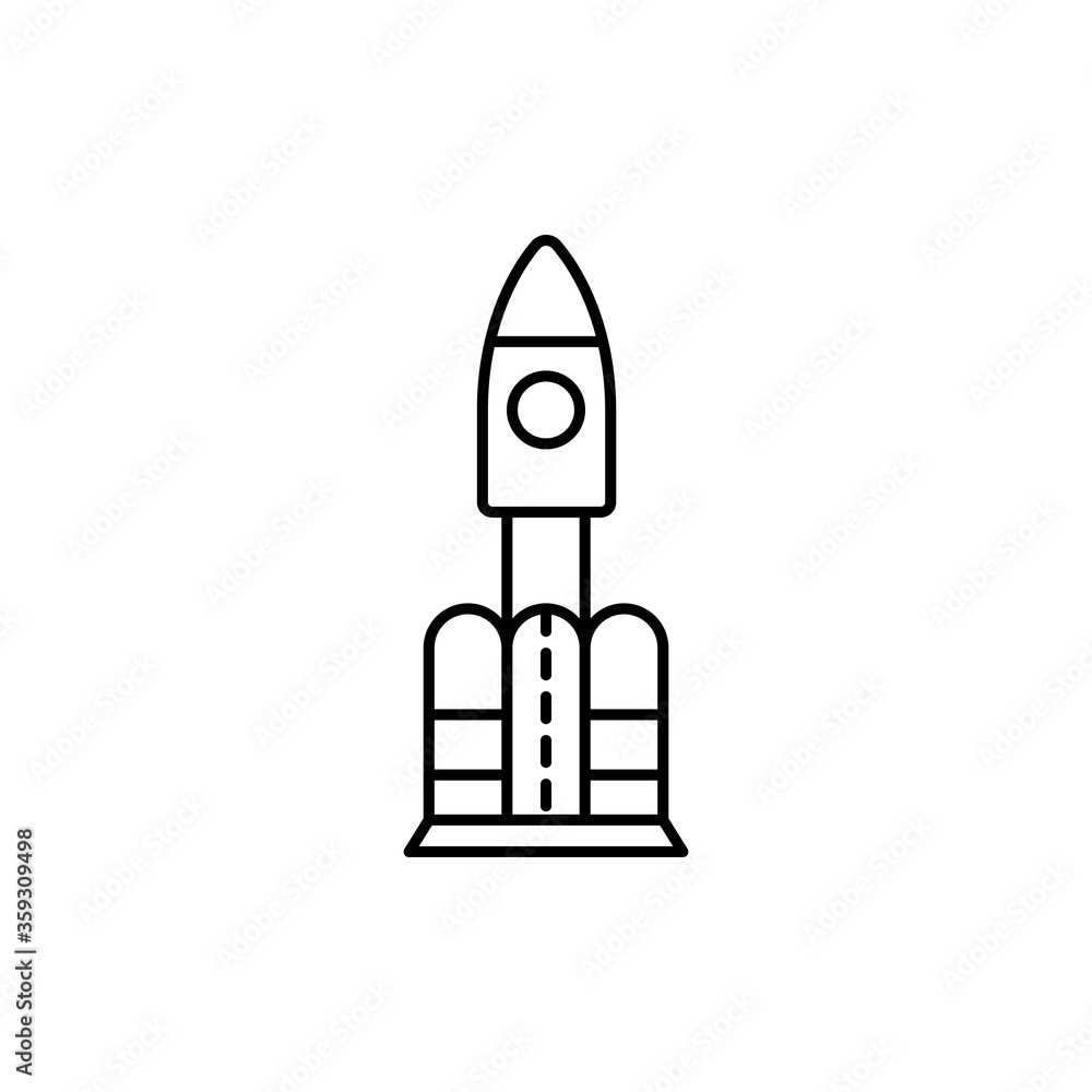 Poster rocket, technology concept line icon. simple element illustration. rocket, technology concept outlin