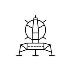 satellite, technology concept line icon. Simple element illustration. satellite, technology concept outline symbol design from space set. Can be used for web and mobile