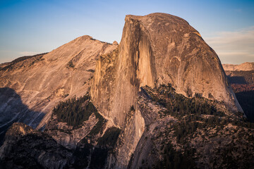 Fototapeta na wymiar Sun Setting on Half Dome, Yosemite National Park, California
