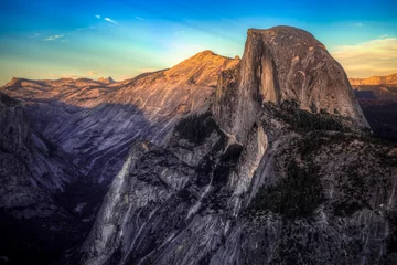 Crédence de cuisine en verre imprimé Half Dome Sunset on Yosemite and Half Dome, Yosemite National Park, California