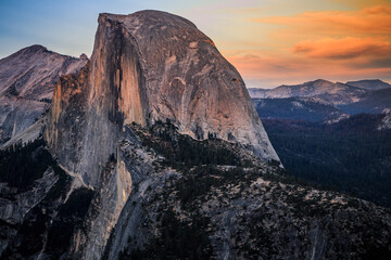 Sunset on Yosemite and Half Dome, Yosemite National Park, California