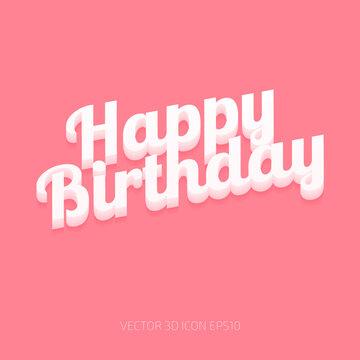 vector white 3d birthday card