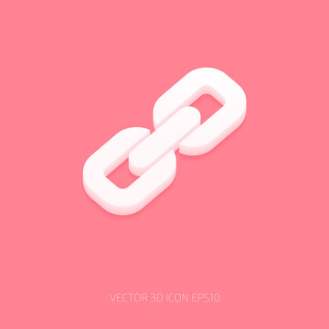 vector white 3d chain link icon