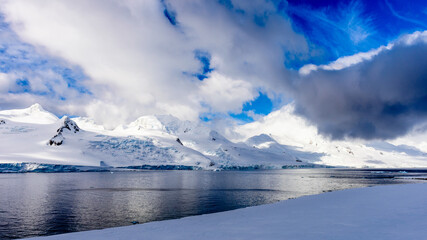 Cloudy weather over the Half Moon Island, an Antarctic island, the South Shetland Islands of the Antarctic Peninsula region. © Anton Ivanov Photo
