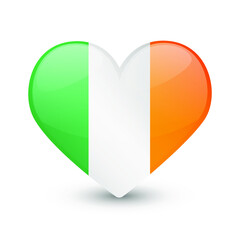 Ireland Flag Heart Love Emoji Icon Object Symbol Gradient Vector Art Design Cartoon Isolated 