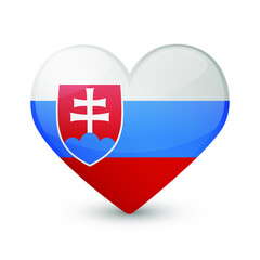 Slovakia Flag Heart Love Emoji Icon Object Symbol Gradient Vector Art Design Cartoon Isolated 