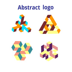 set abstract geometric logo on a white background