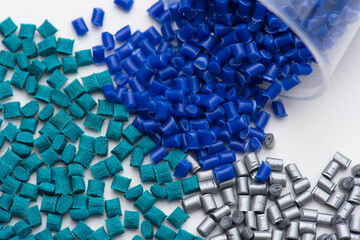 several different colored plastic polymer resins