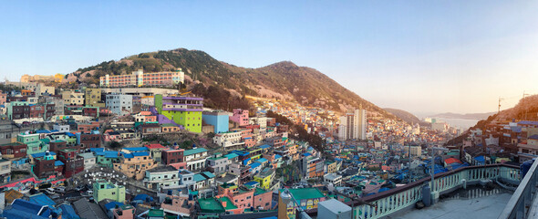 View of Gamcheon Culture Village, Busan, South Korea.