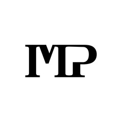 MP letter logo design vector