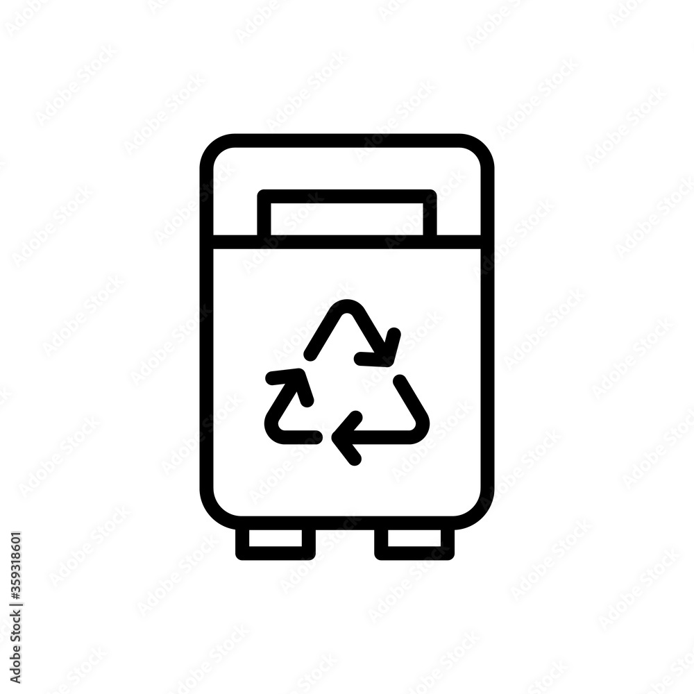 Poster recycling sign, trash can icon. simple line, outline vector elements of mother earth day icons for u