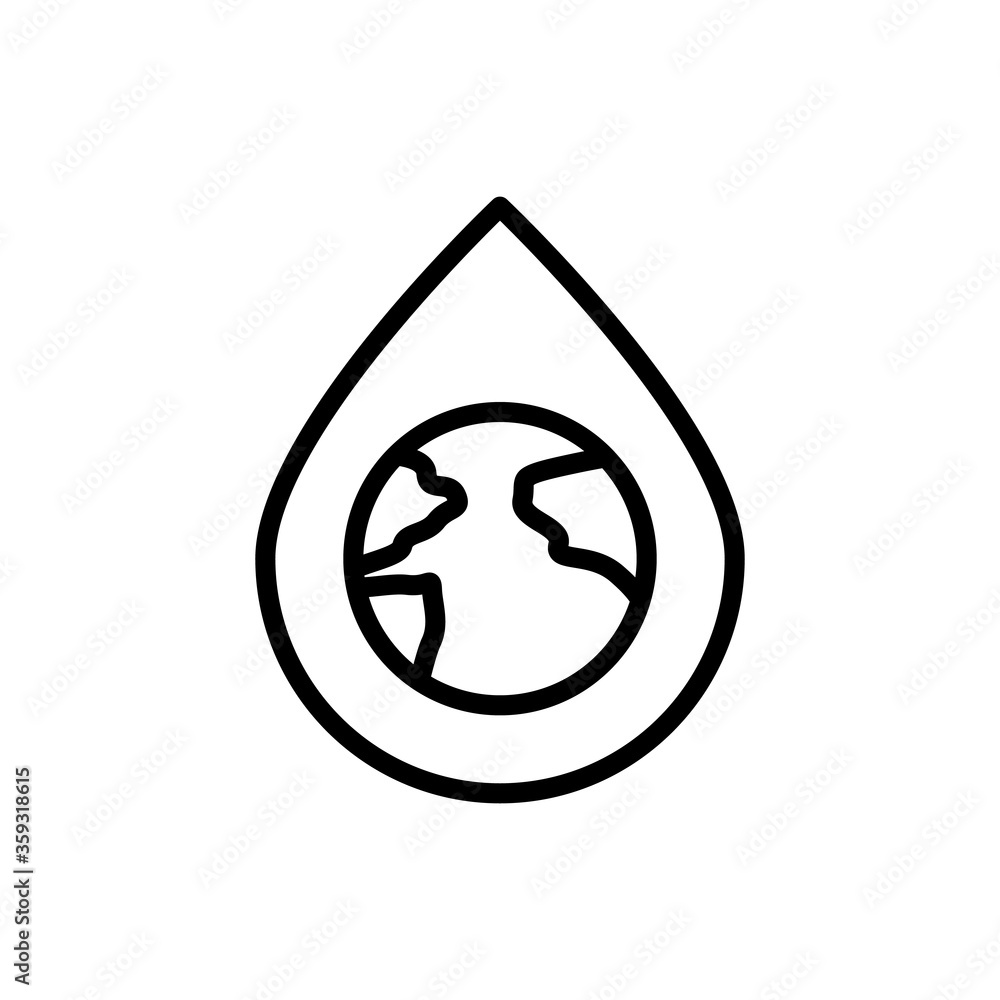 Poster earth, drop icon. simple line, outline vector elements of mother earth day icons for ui and ux, webs