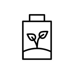 Battery, plant icon. Simple line, outline vector elements of mother earth day icons for ui and ux, website or mobile application