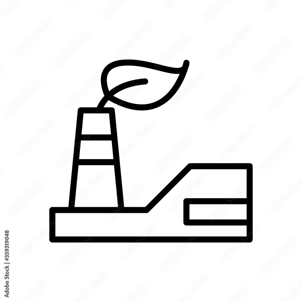 Poster factory, leaf icon. simple line, outline vector elements of mother earth day icons for ui and ux, we