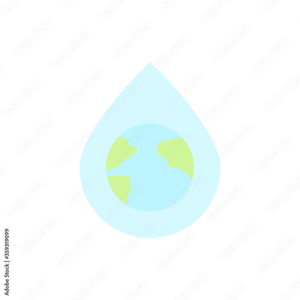 Poster earth, drop icon. simple color vector elements of mother earth day icons for ui and ux, website or m