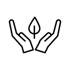 Hands, leaf icon. Simple line, outline vector elements of mother earth day icons for ui and ux, website or mobile application
