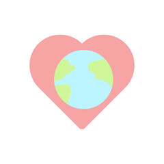 Heart, earth icon. Simple color vector elements of mother earth day icons for ui and ux, website or mobile application