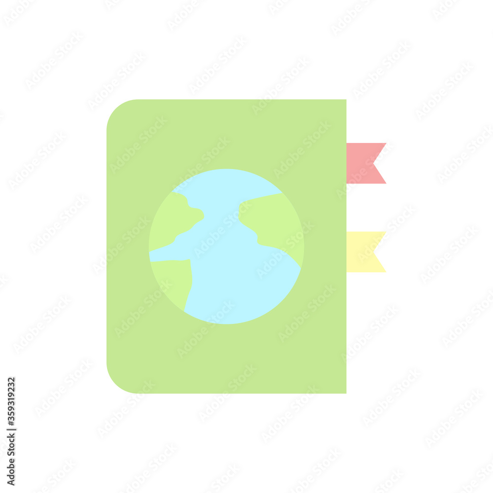Poster earth, book icon. simple color vector elements of mother earth day icons for ui and ux, website or m