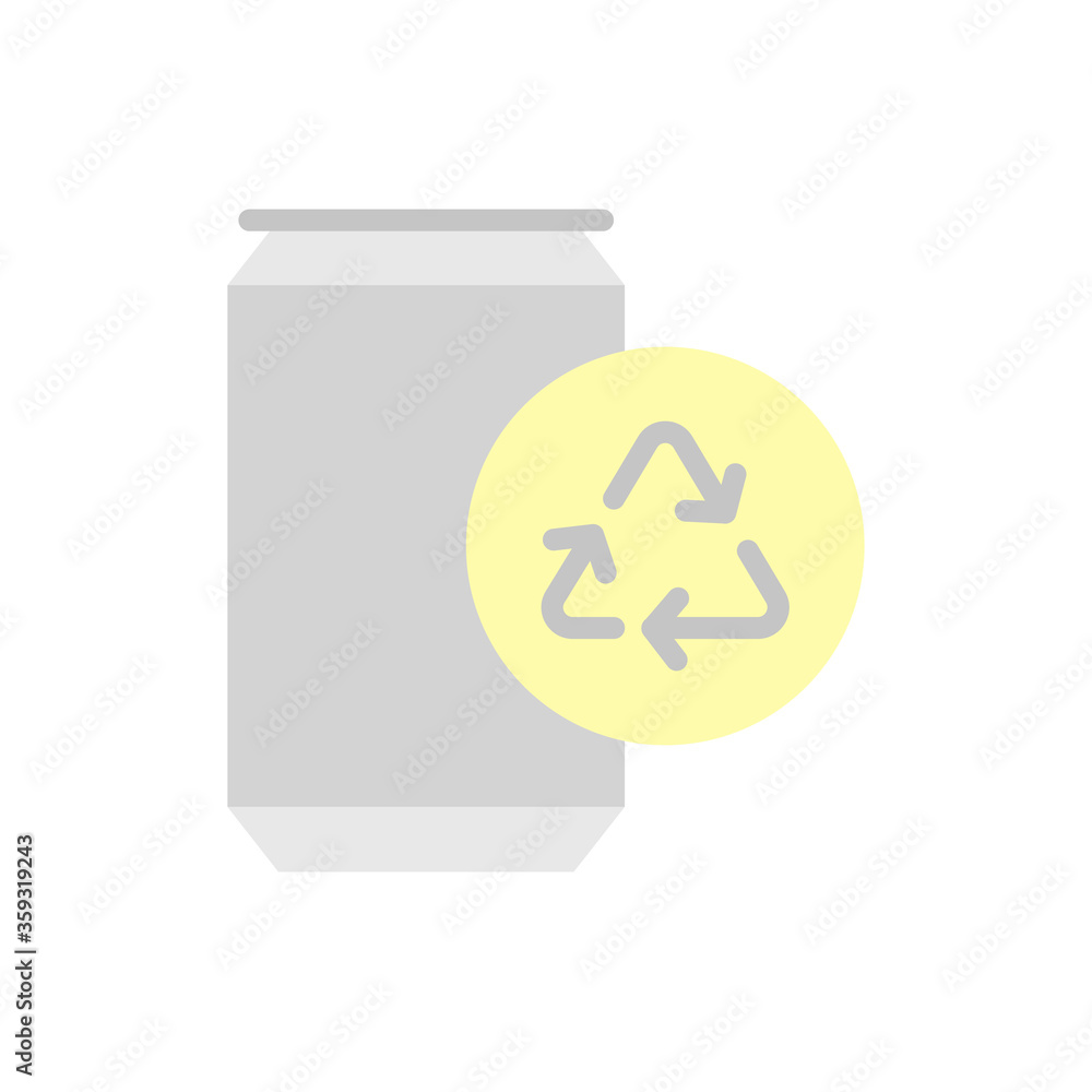 Poster recycling sign, can icon. simple color vector elements of mother earth day icons for ui and ux, webs
