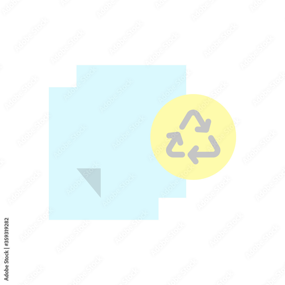 Poster recycling sign, paper icon. simple color vector elements of mother earth day icons for ui and ux, we