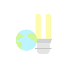 Earth, light bulb icon. Simple color vector elements of mother earth day icons for ui and ux, website or mobile application