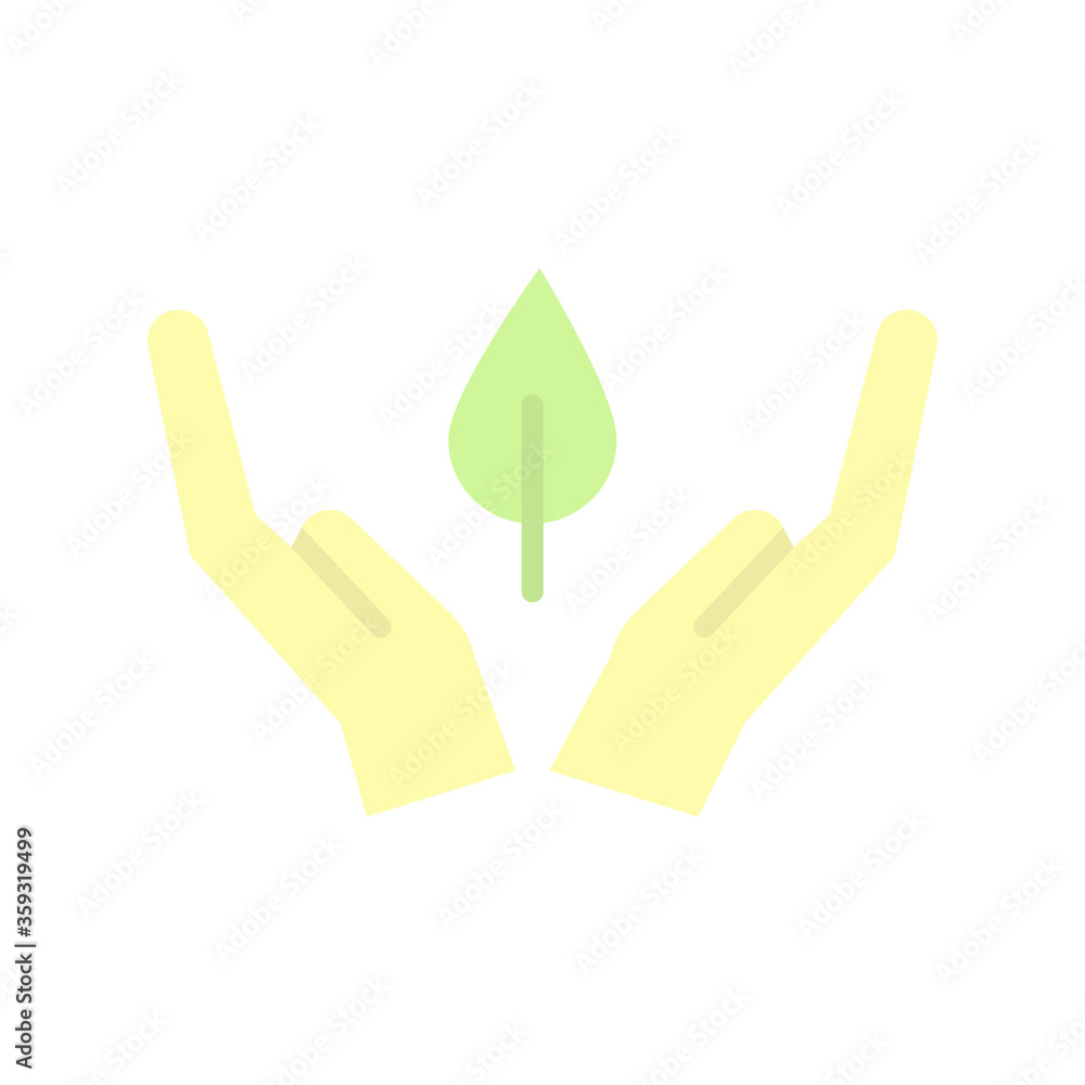 Aufkleber hands, leaf icon. simple color vector elements of mother earth day icons for ui and ux, website or m