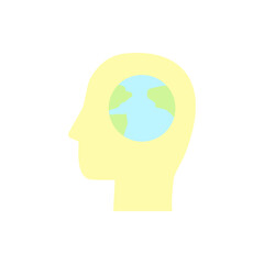 Earth, head icon. Simple color vector elements of mother earth day icons for ui and ux, website or mobile application