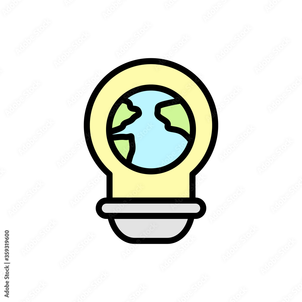 Poster earth, light bulb icon. simple color with outline vector elements of mother earth day icons for ui a