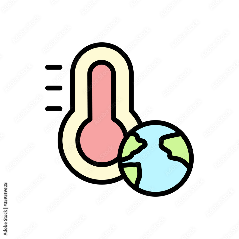 Aufkleber earth, thermometer icon. simple color with outline vector elements of mother earth day icons for ui 