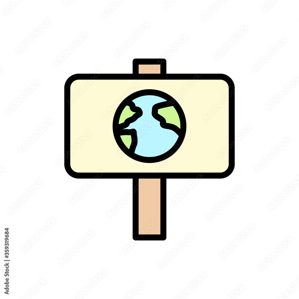 Poster earth, signboard icon. simple color with outline vector elements of mother earth day icons for ui an
