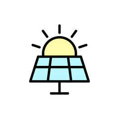 Sun, solar battery icon. Simple color with outline vector elements of mother earth day icons for ui and ux, website or mobile application