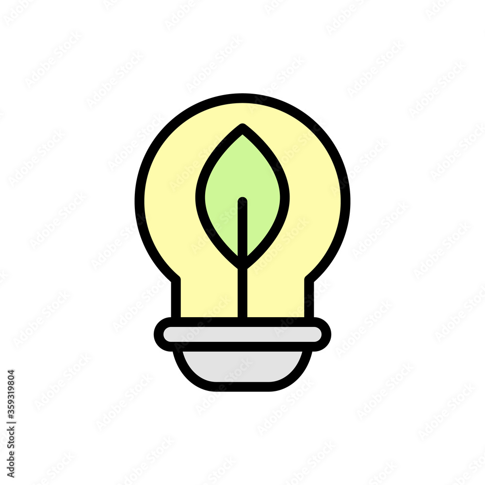 Poster light bulb, plant icon. simple color with outline vector elements of mother earth day icons for ui a