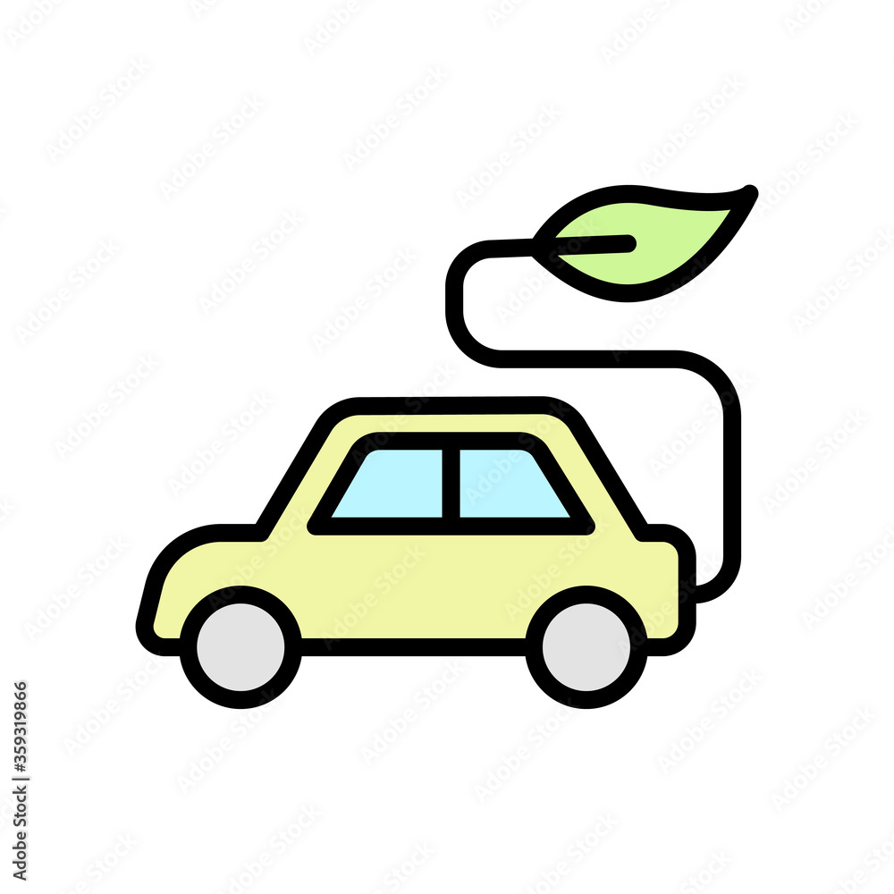 Aufkleber car, eco icon. simple color with outline vector elements of mother earth day icons for ui and ux, we
