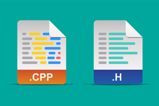 Cpp file and h file icon vector illustration.