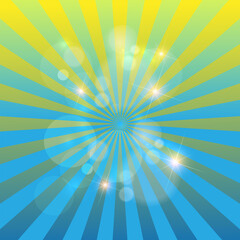 Abstract background with sun rays. Vector
