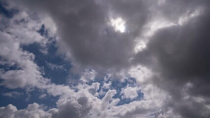 4k time lapse amazing clouds flowing in the blue sky background