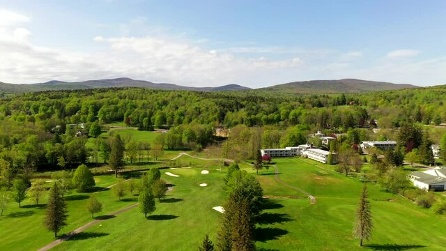 A Beautiful Aerial View of a Golf Course in the Catskills