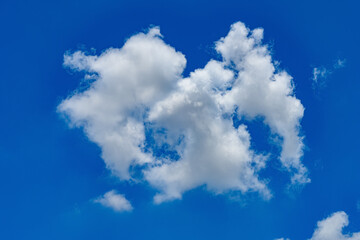 beautiful blue sky with white clouds in the noon time horizontal composition