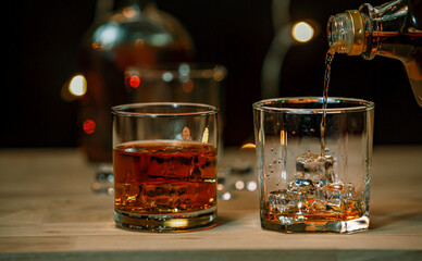 whiskey, for a friendly party in a bar or a restaurant.