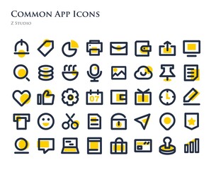 Fototapeta na wymiar Common App Icons