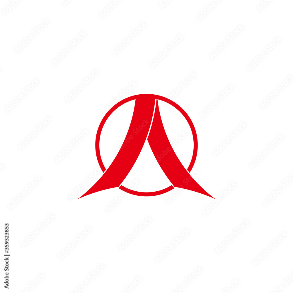 Poster abstract ribbon arrow circle design symbol vector