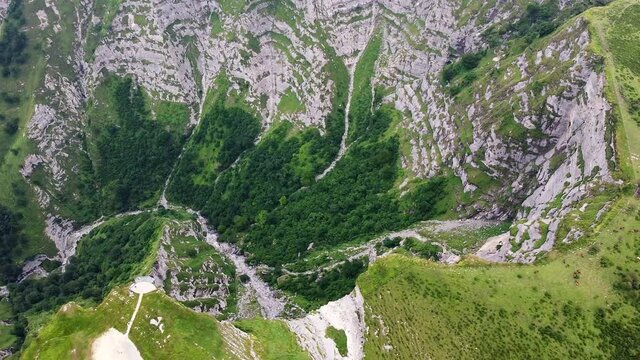 Aerial view of Delika canyon in Burgos, Spain. High quality 4k footage